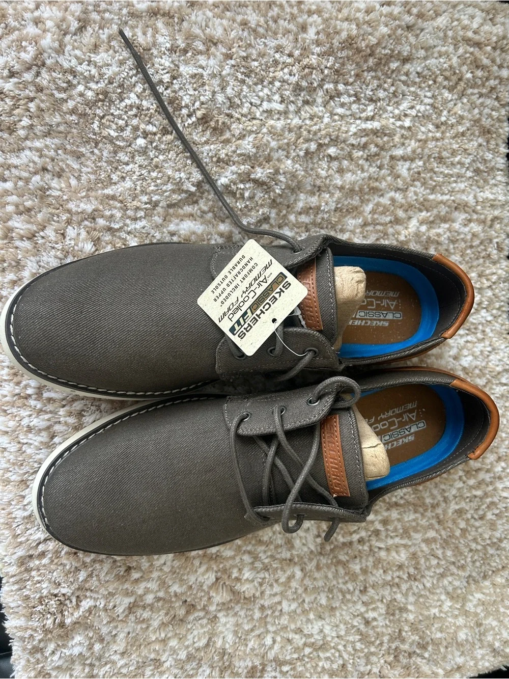 Men's Casual Canvas Lace-Up Shoes in Olive Brown